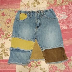 Patchwork Jean Skirt